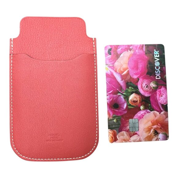 Hermes Swift Chevre Calfskin Leather Cuivre Credit Card Drivers License Wallet - Picture 2 of 6